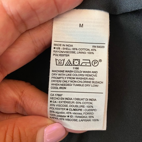 Old Navy Black and Cream Floral midi Dress with flutter sleeves cotton blend M - Picture 5 of 8